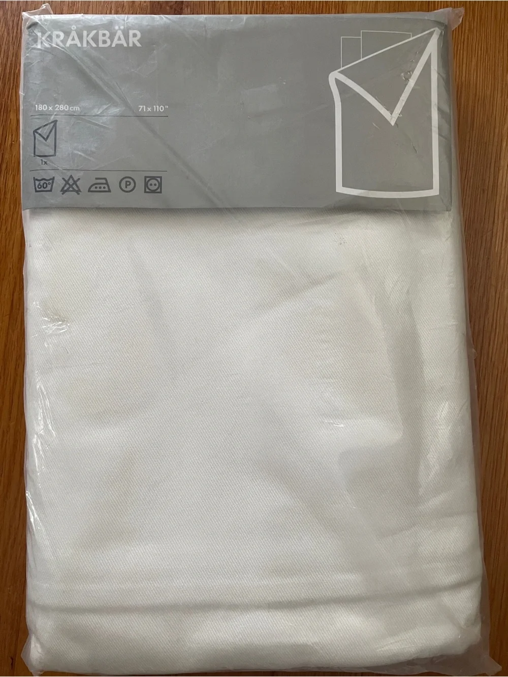 NEW IKEA KRAKBAR White Cotton Duvet Cover - King size 71” x 110”